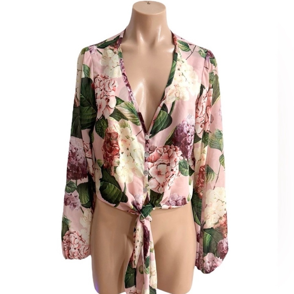 SHOW ME YOUR MUMU FLORAL TATUM
TIE CROPPED TOP SZ S